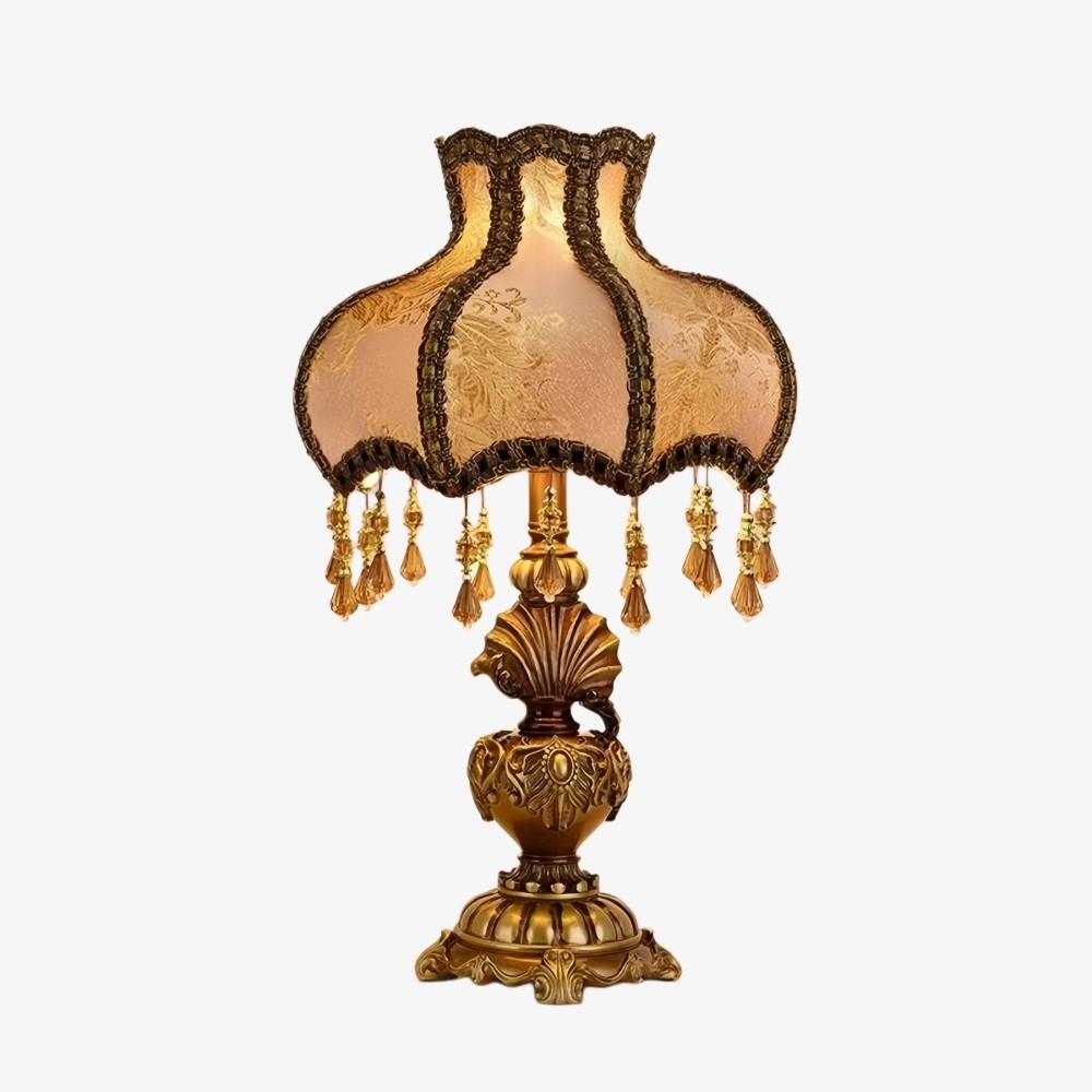 Traditionele Europese roze patroon lampenkap tafellamp HL873