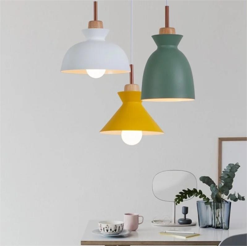 Scandinavische MULTI Metaal Hout Macaroon Hanglamp voor Keuken HL88