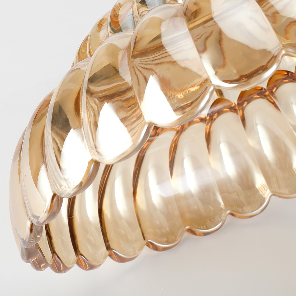 Semi-plafondlamp in parapluvorm, glazen lamp HL945