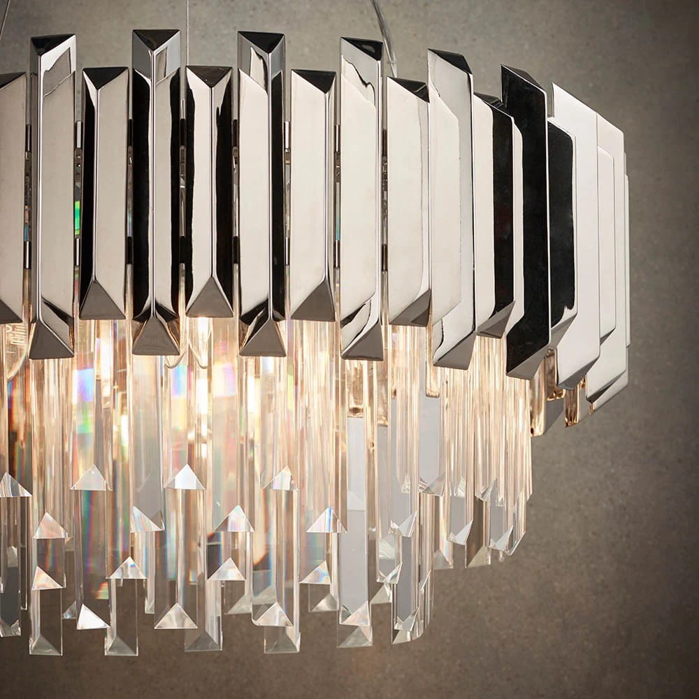 Virelia Moderne Kristallen Hanglamp - Plafondarmatuur met gelaagde kristallen kap voor eet- of woonkamer HL2031