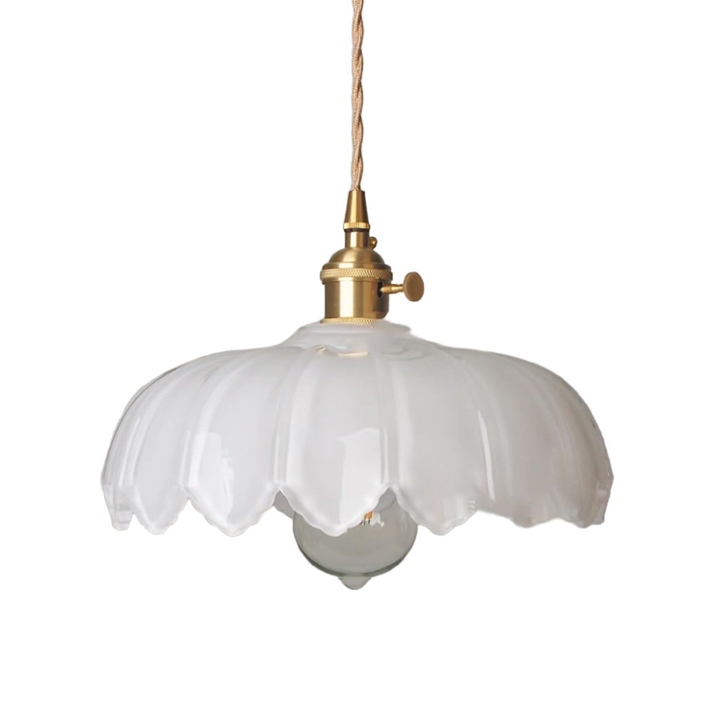 Vintage rustieke bloemblaadjesknoppen glazen hanglamp HL201