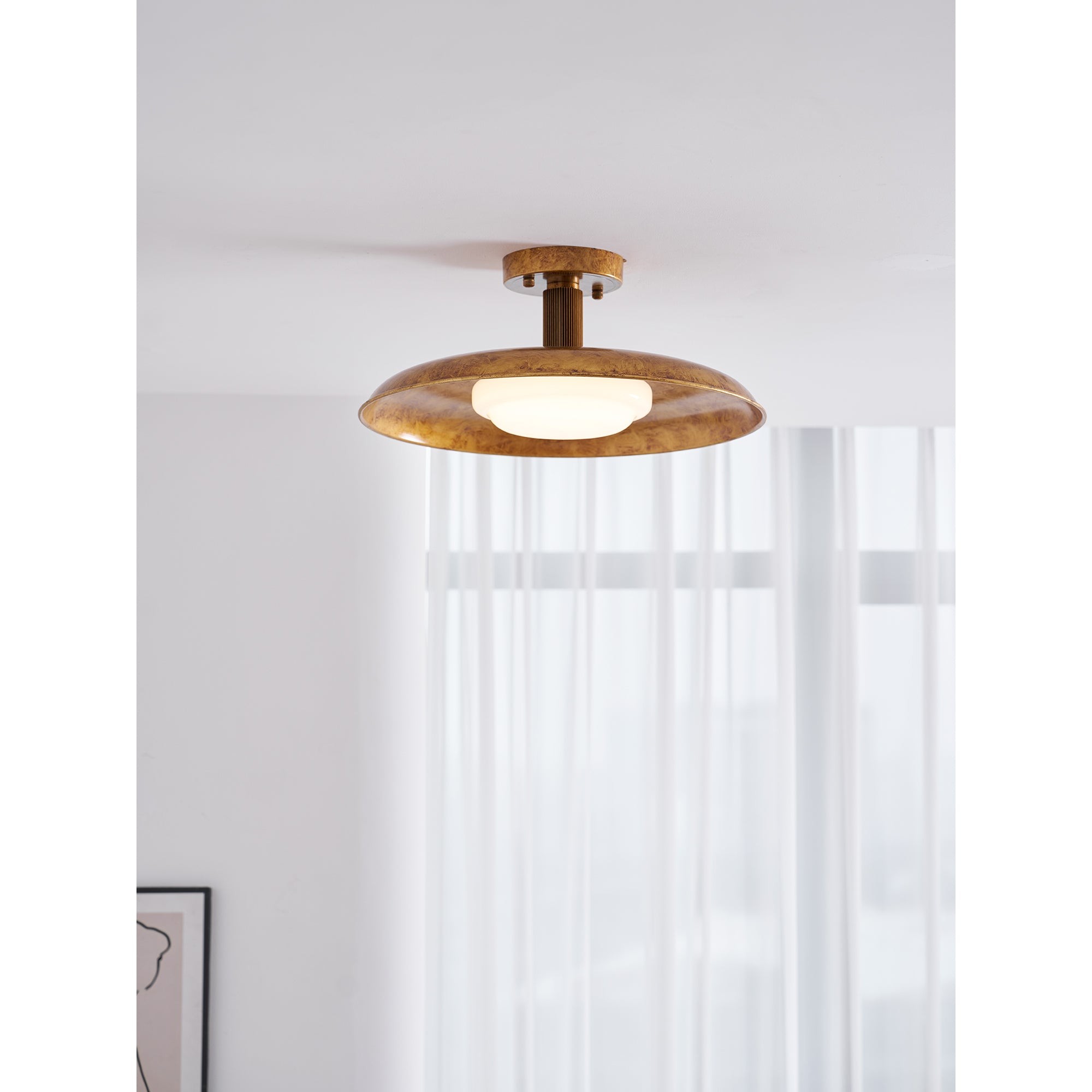 Plafondlamp met plat paneel in potdekselstijl HL3250
