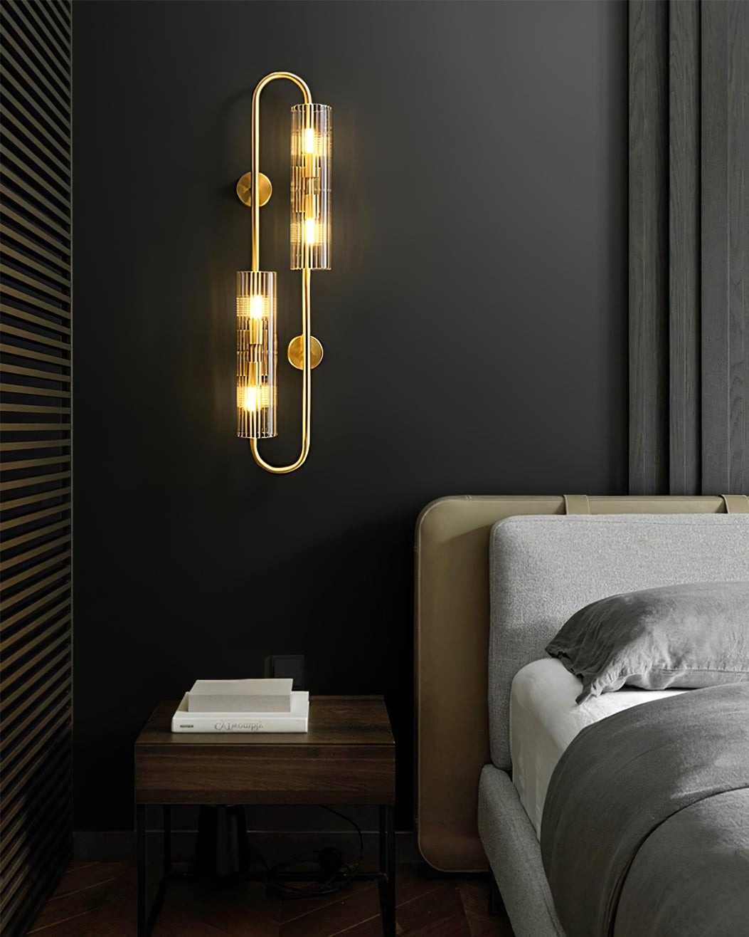 Dubbele messing wandlamp HL1138