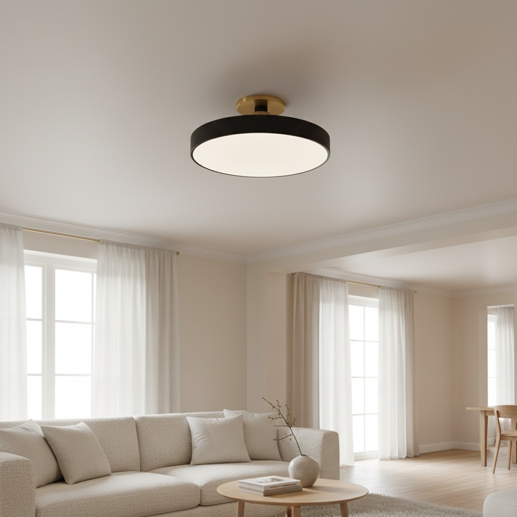 Ceilivon Plafondlamp met brede diffuser, vlakke montage - Moderne stijl voor de woonkamer HL2313