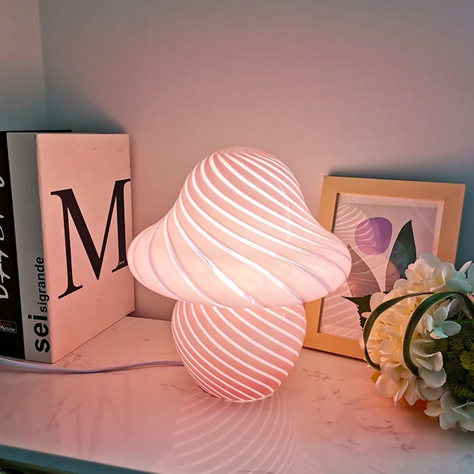 Mushroom LED Nachtlampjes Glazen Tafellamp HL25