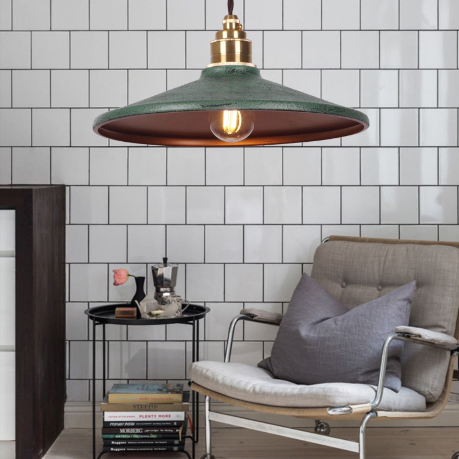 Rustieke hanglamp met schotelvormige kap HL3029