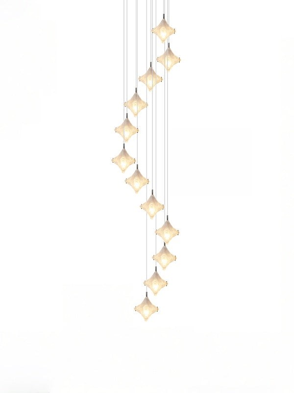 Art Deco Star Trap Hanglamp - Gematteerd Glazen Hanglamp - Astris Altair HL1795