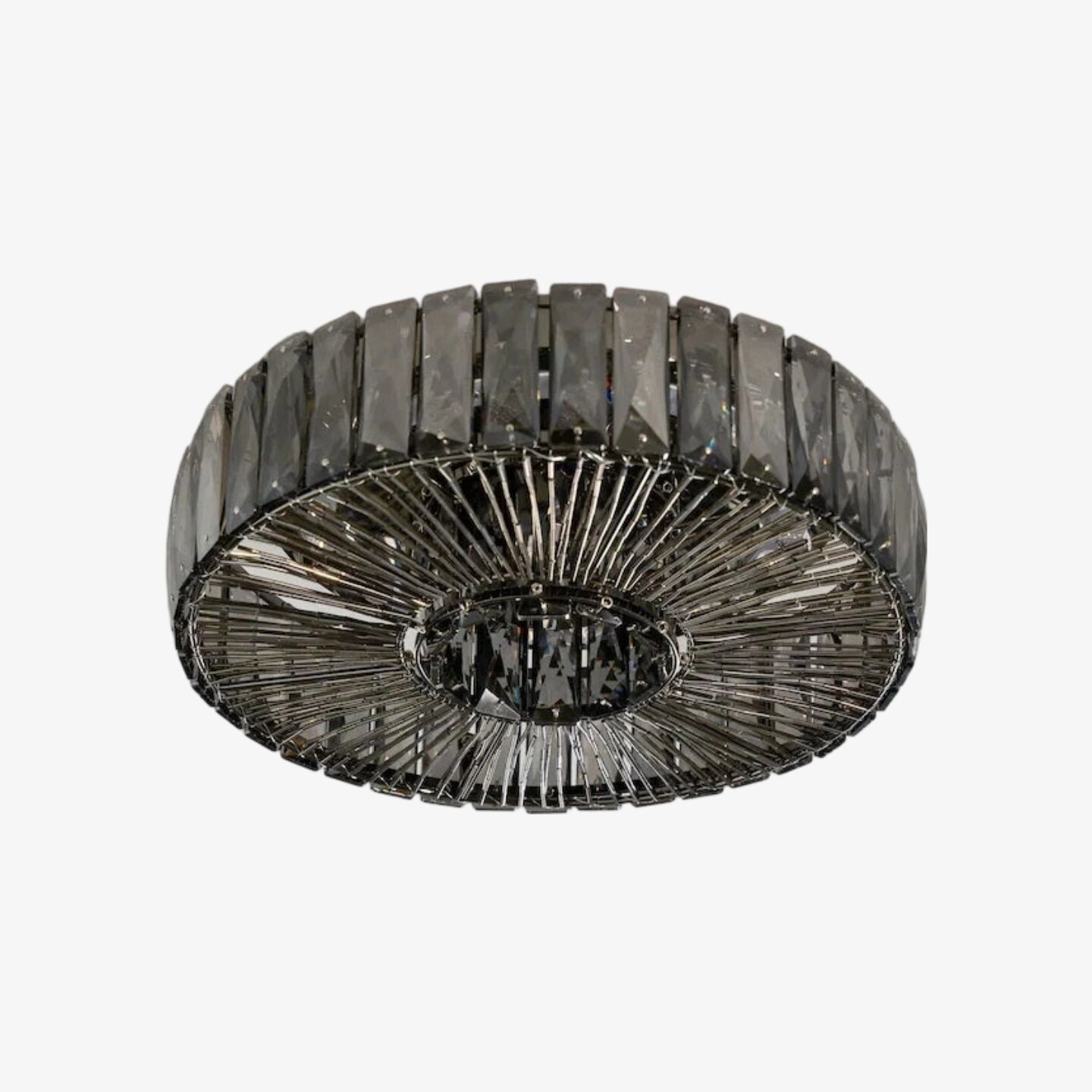 Glomar ronde plafondlamp van glas - moderne metalen en glazen afwerking voor woonruimtes HL2332