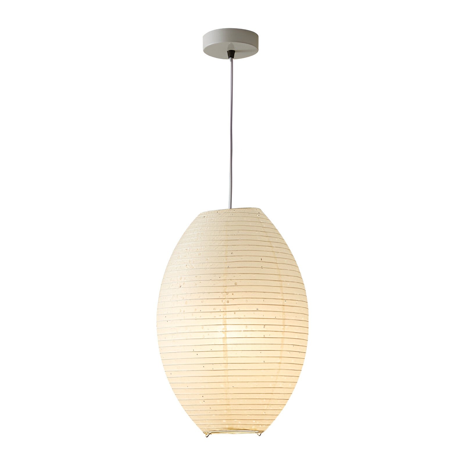 Traditionele Japandi Wabi-Sabi elliptische papieren hanglamp HL3495