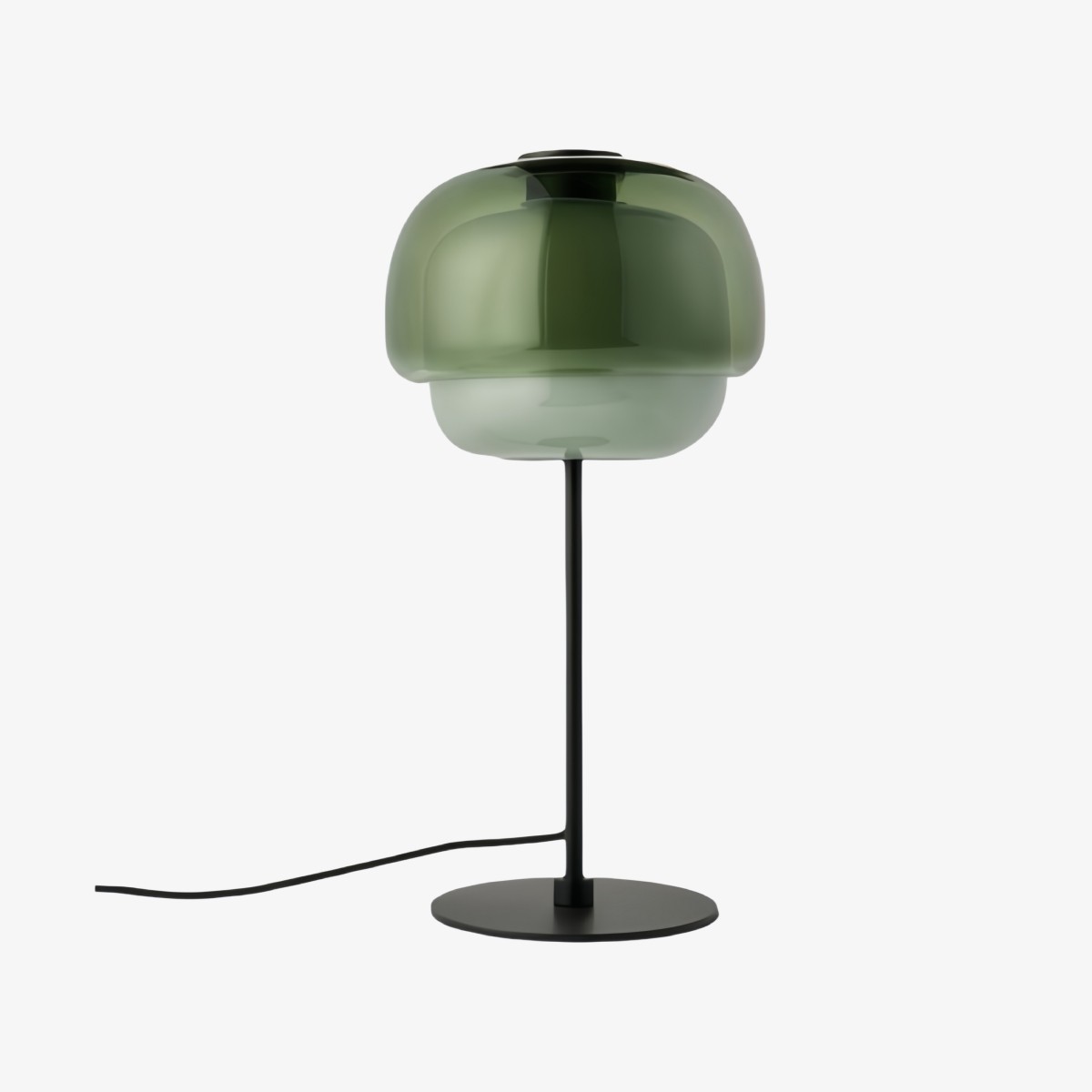 Clinco Dome Tafellamp van Gekleurd Glas - Retro Paddenstoelvormige Nachtlamp voor de Slaapkamer HL1095