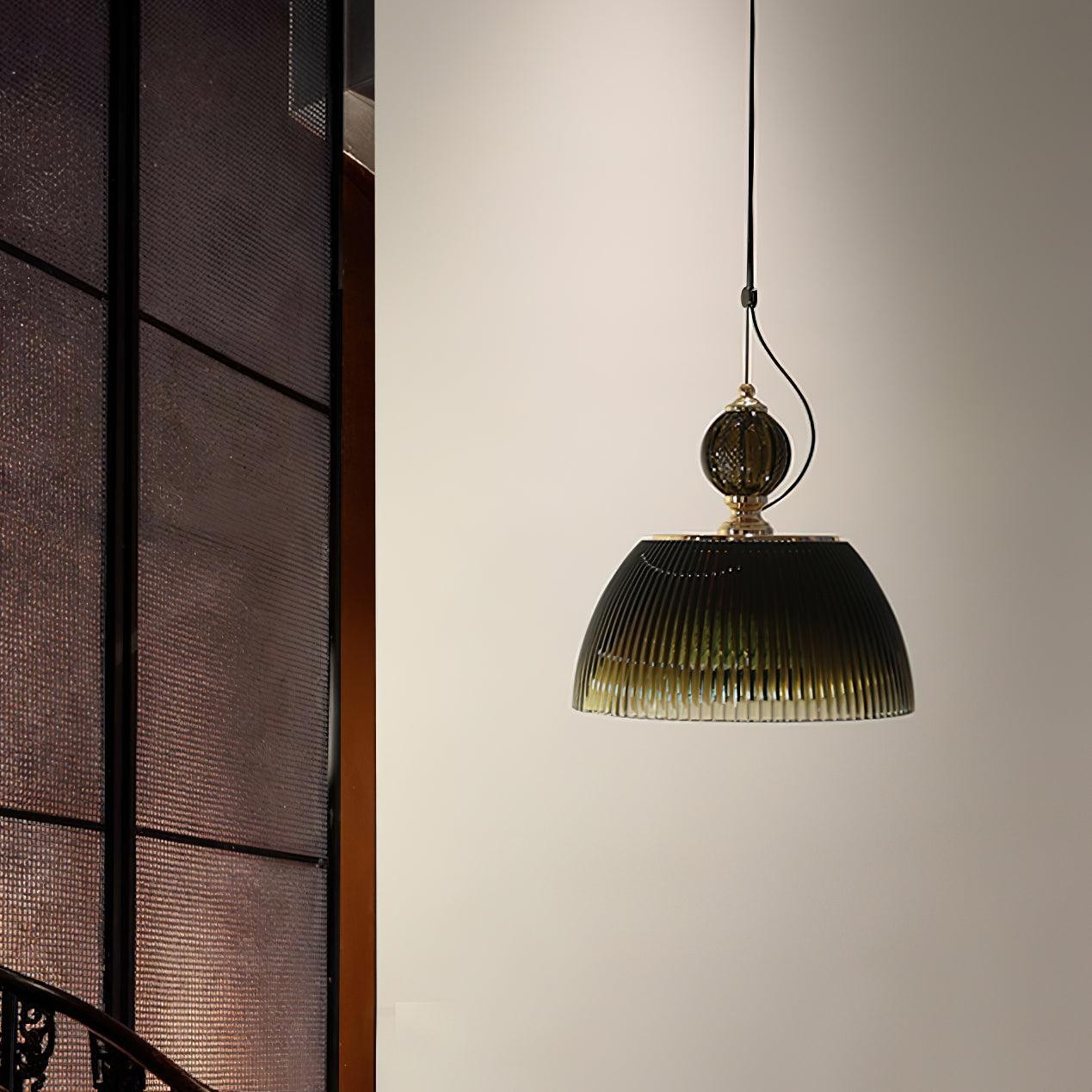 Moderne vintage gradiënt groene glazen hanglamp HL539
