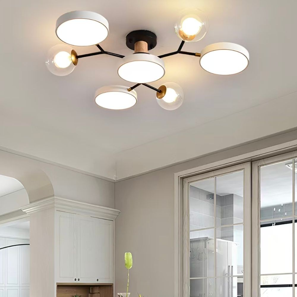 Nordic Branch LED Plafondlamp - Ronde Houten Lamp voor Slaapkamer HL1349