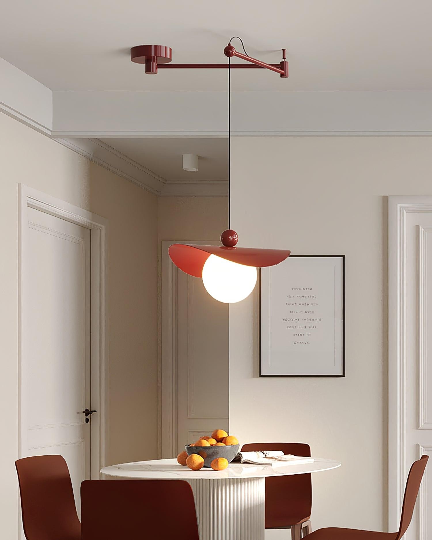 Eenvoudige verstelbare metalen hanglamp met zwenkarm HL990