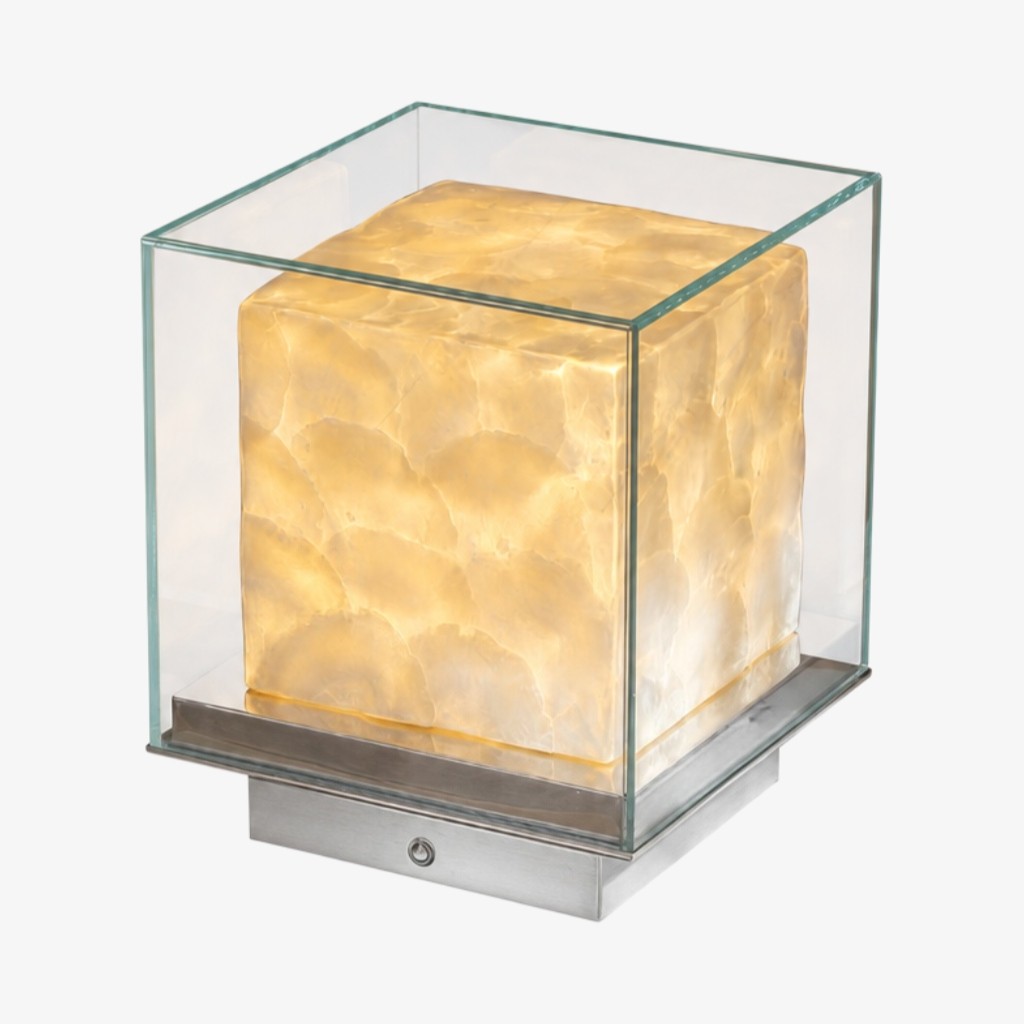 Beamira Mica en Shell Tafellamp - Moderne vierkante kap accentlamp voor de slaapkamer HL3526