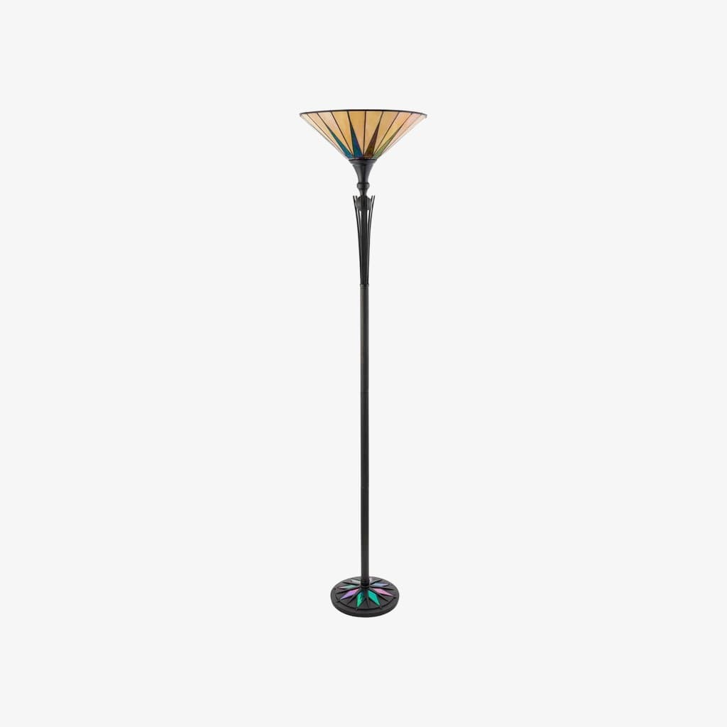 TF Dark Star Staande Lamp met Sterpatroon van Gebrandschilderd Glas - Uplighter in Tiffany-stijl voor Woonkamers HL2225