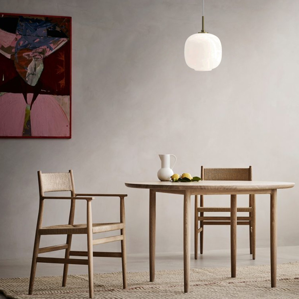 Moderne Opal Glass Orb Hanglamp HL276