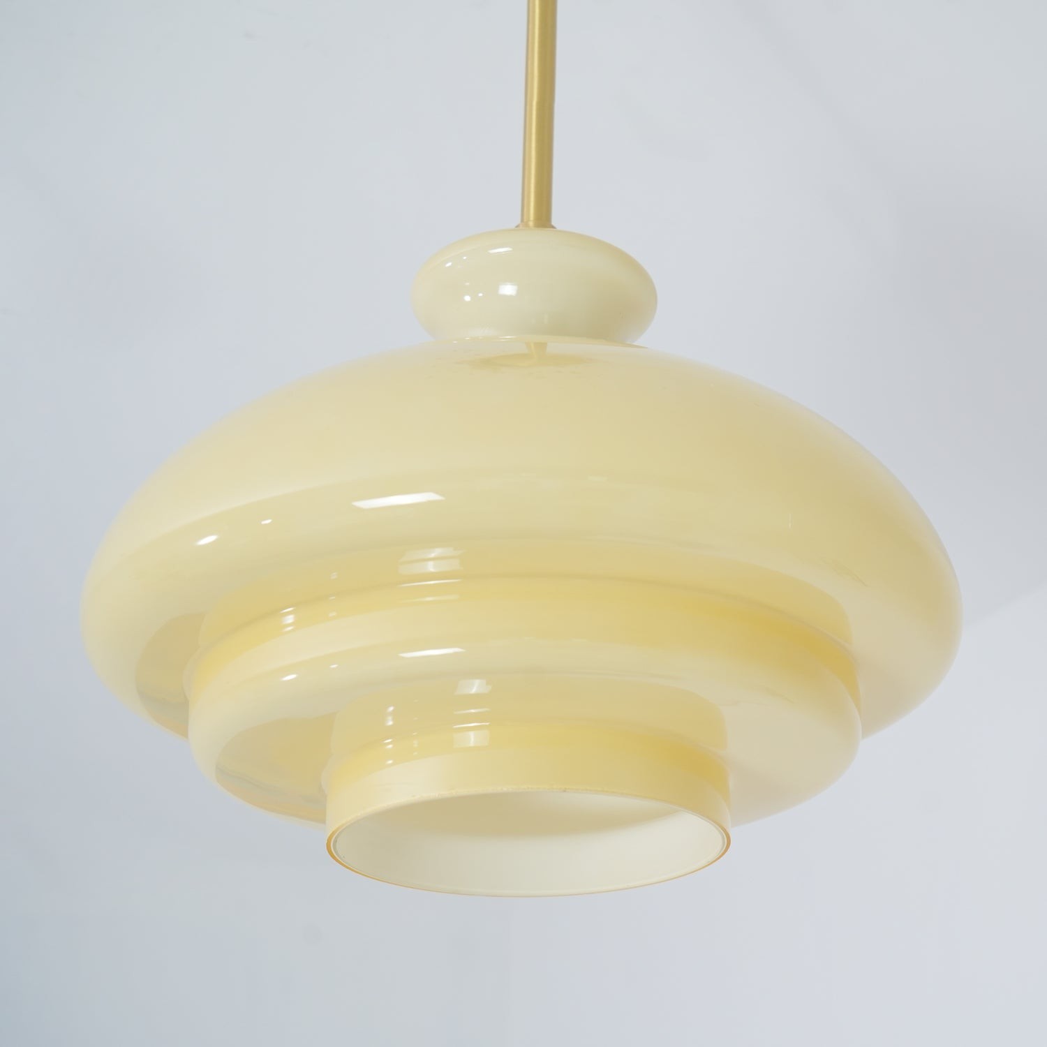 Ronde gele stijlvolle eenvoudige glazen hanglamp HL638
