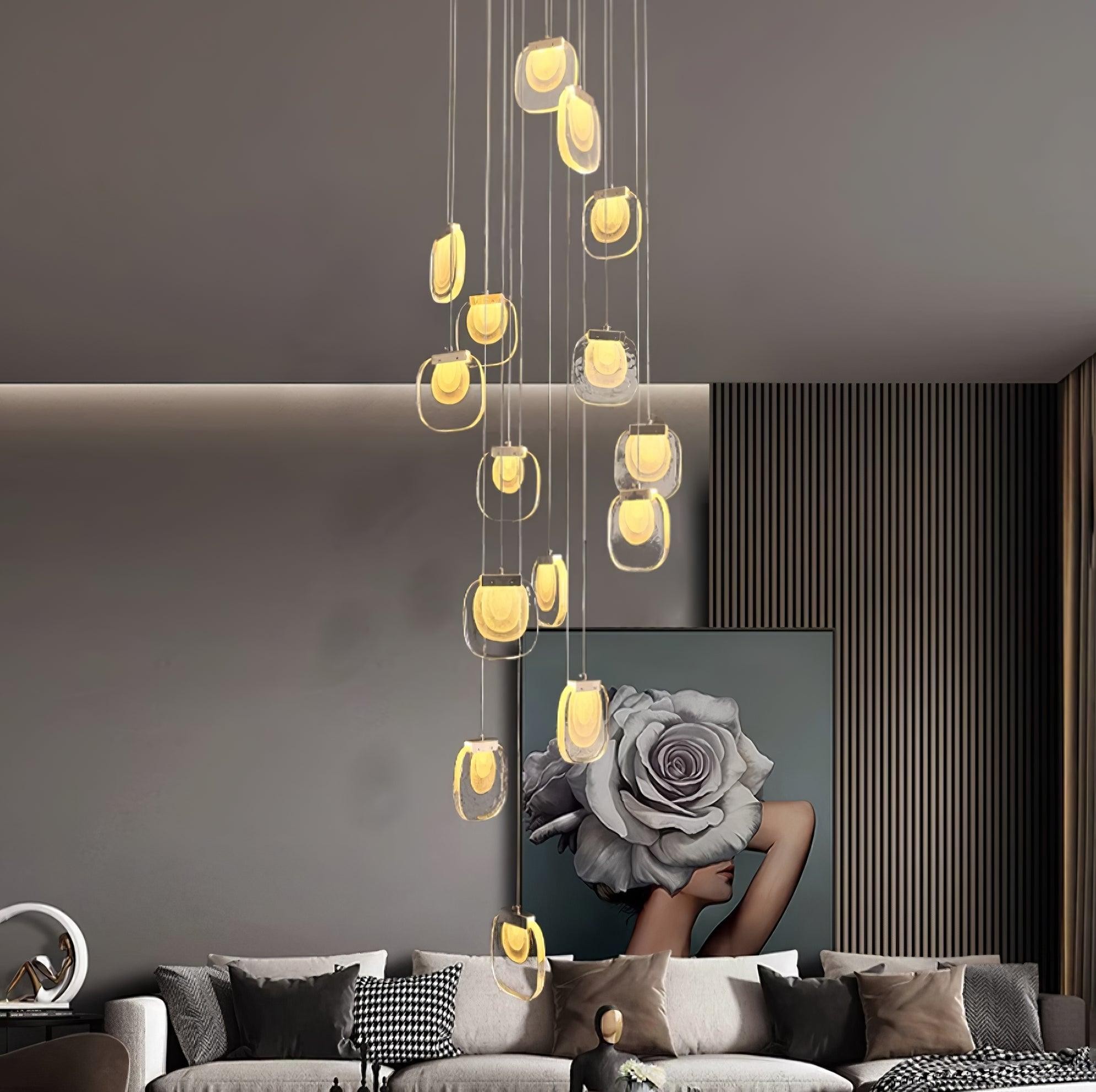 Glazen rimpel hanglamp HL532