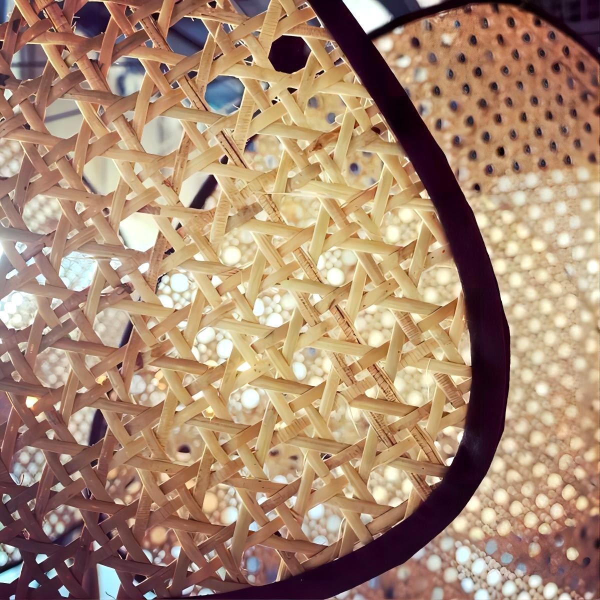 Natuurlijk Rotan Hanglamp Screen Cannage