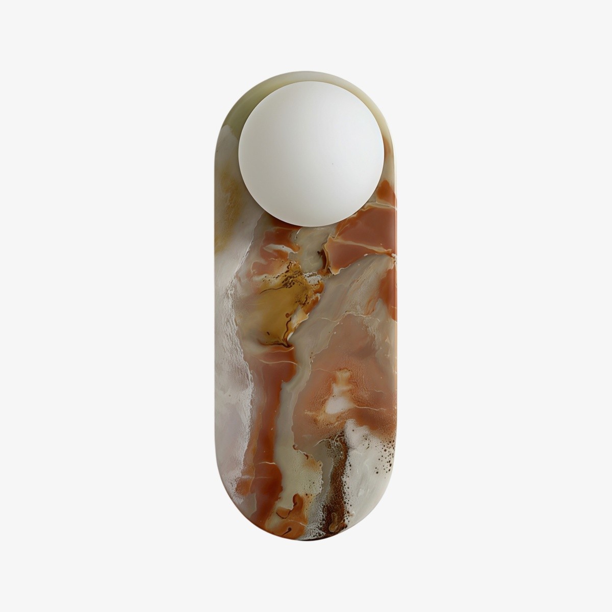 Vinbrea stenen wandlamp met organische textuur - accentverlichting in mid-century stijl voor slaapkamer en hal HL2545
