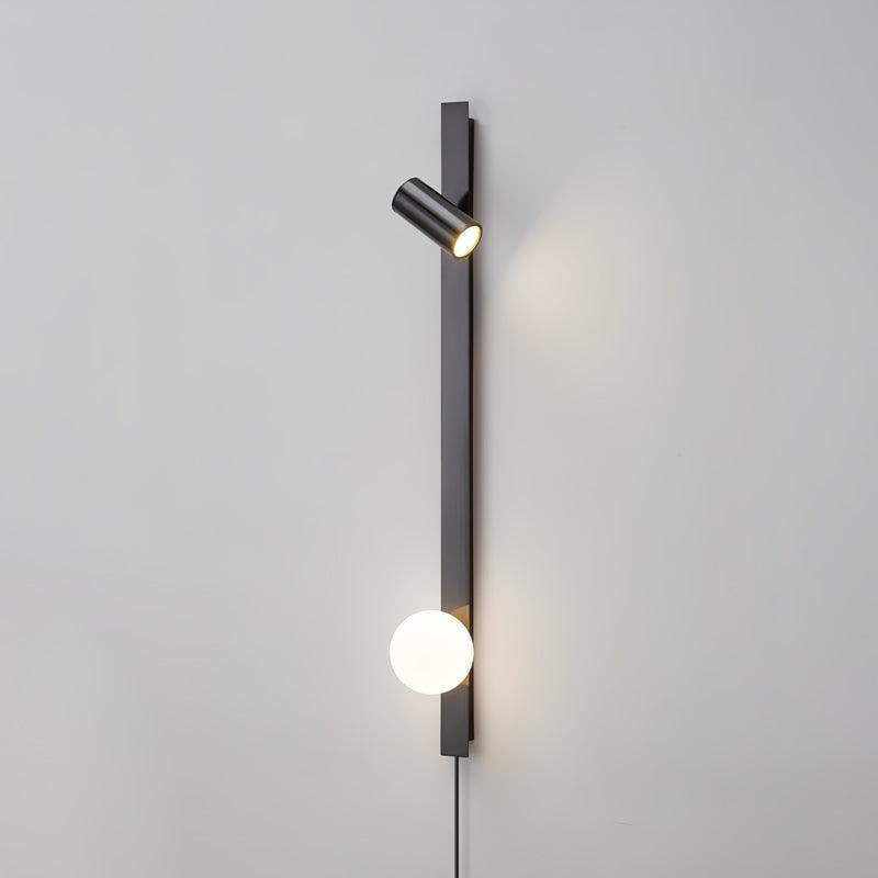Moderne zwarte lineaire wandlamp met lange arm HL1123