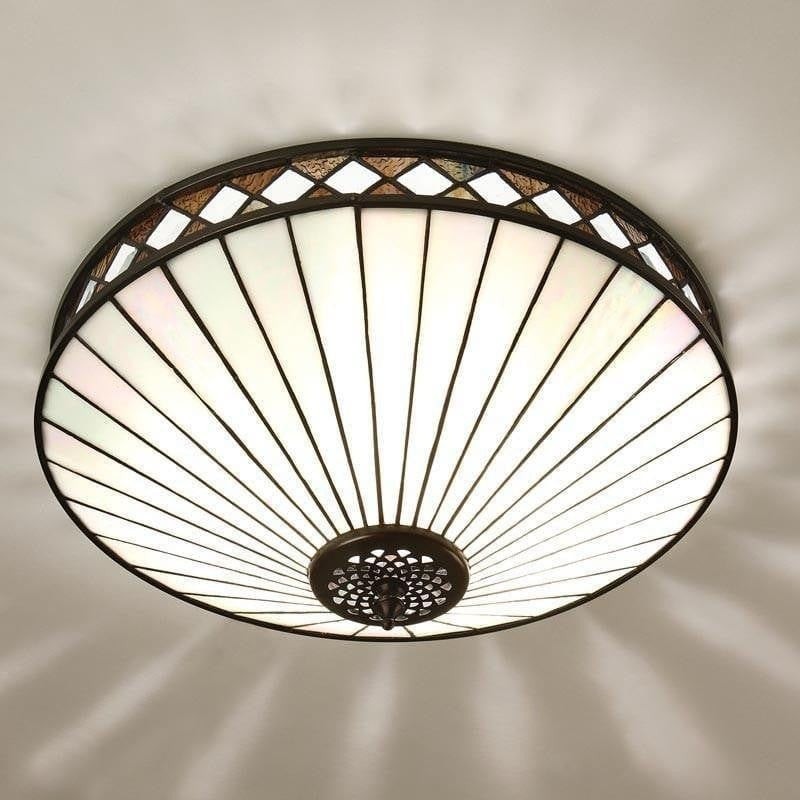 TF Fargo Geometrische Plafondlamp - Handgemaakte Art Deco Glas-in-loodlamp voor de Hal HL2209