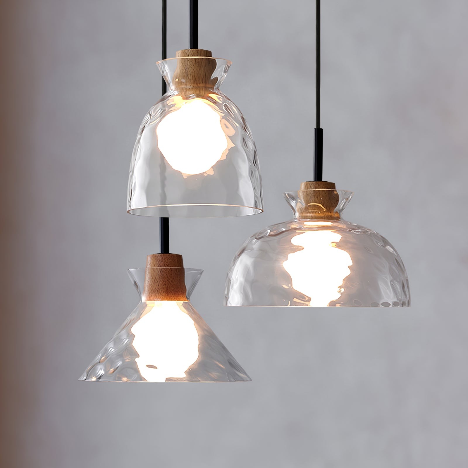 Moderne Water Ripple Transparante Glazen Hanglamp HL798