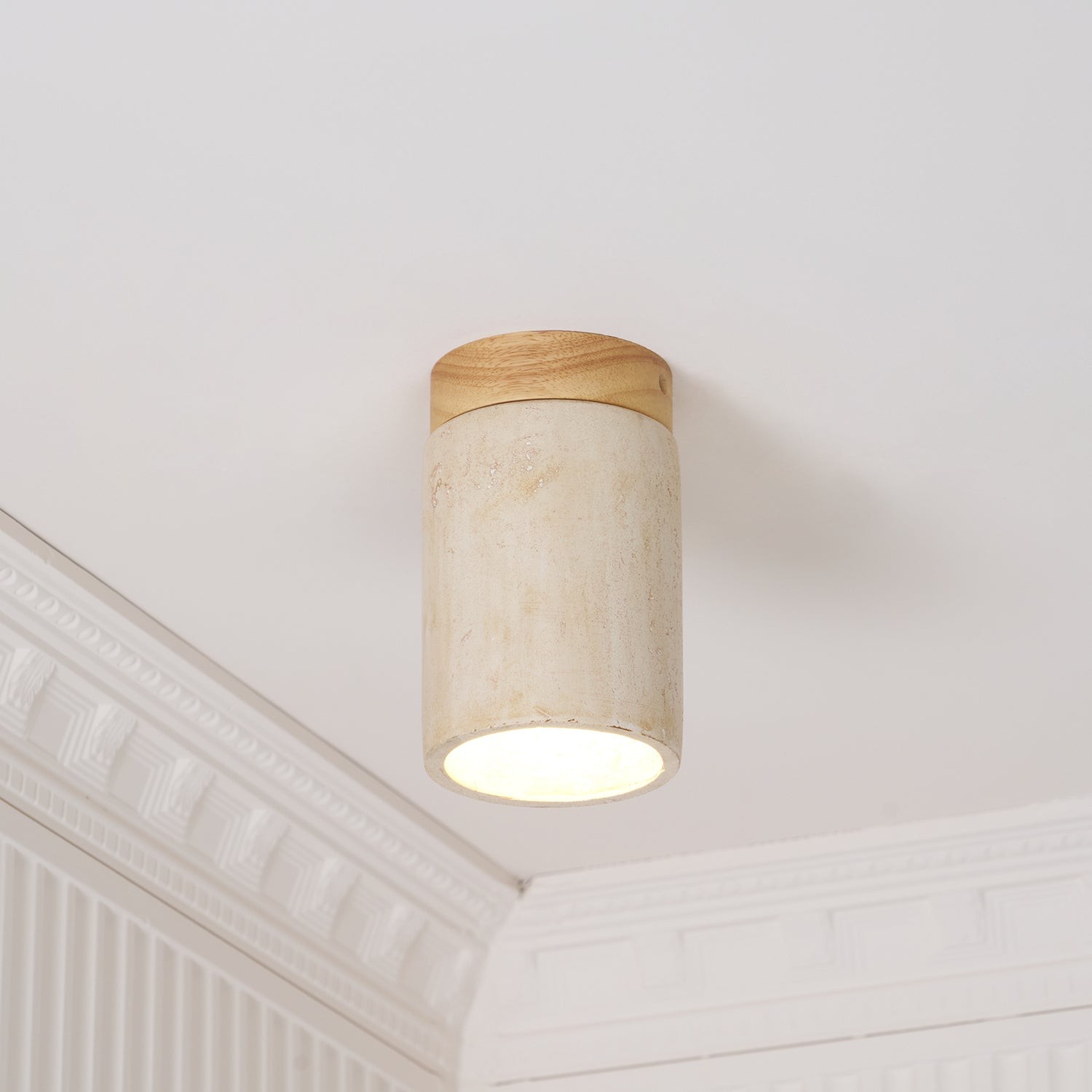 Marmeren Travertijn Kolom Plafondlamp HL901