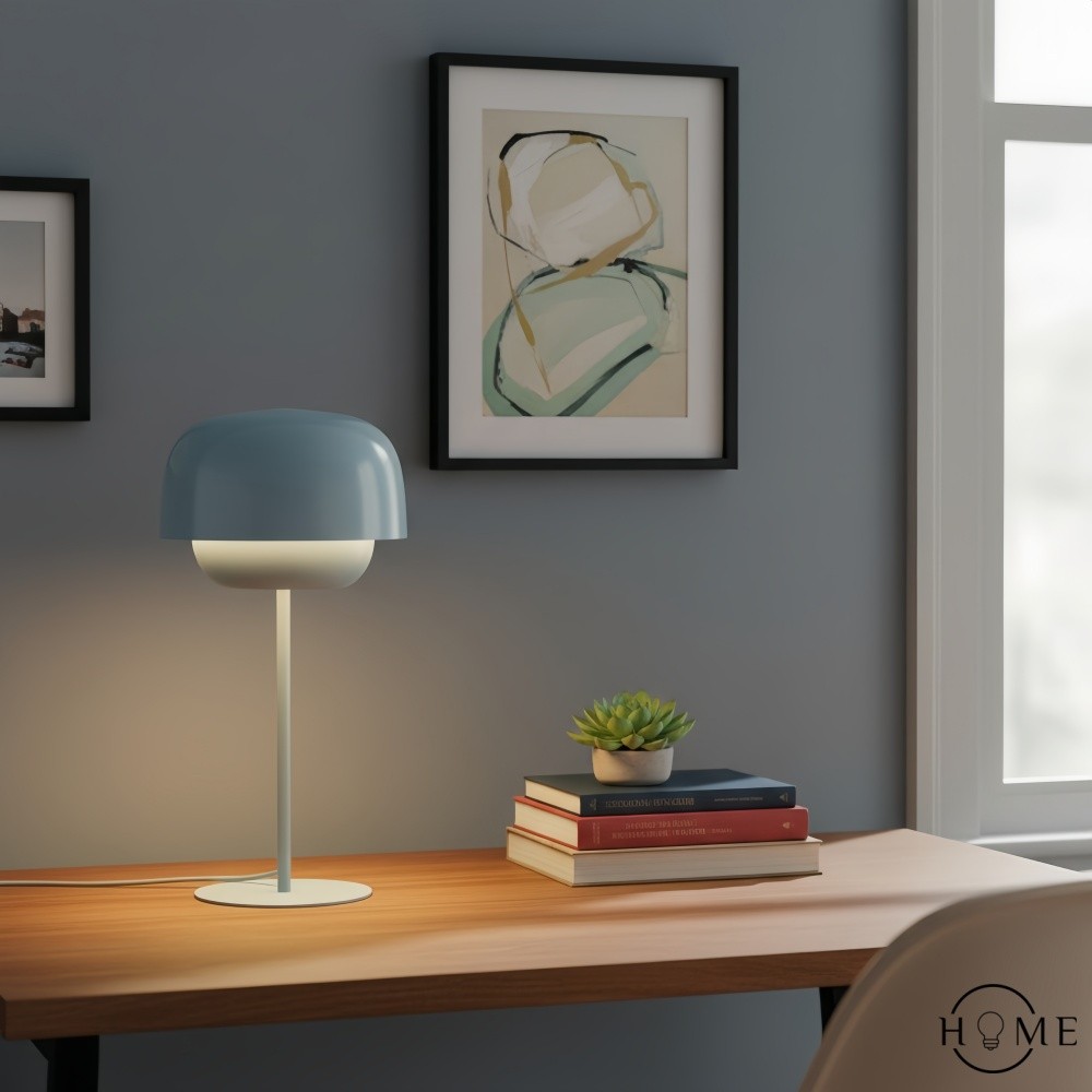 Clinco Tafellamp met Ronde Kap - Moderne Metalen Sfeerlamp voor Bureau en Nachtkastje HL1776