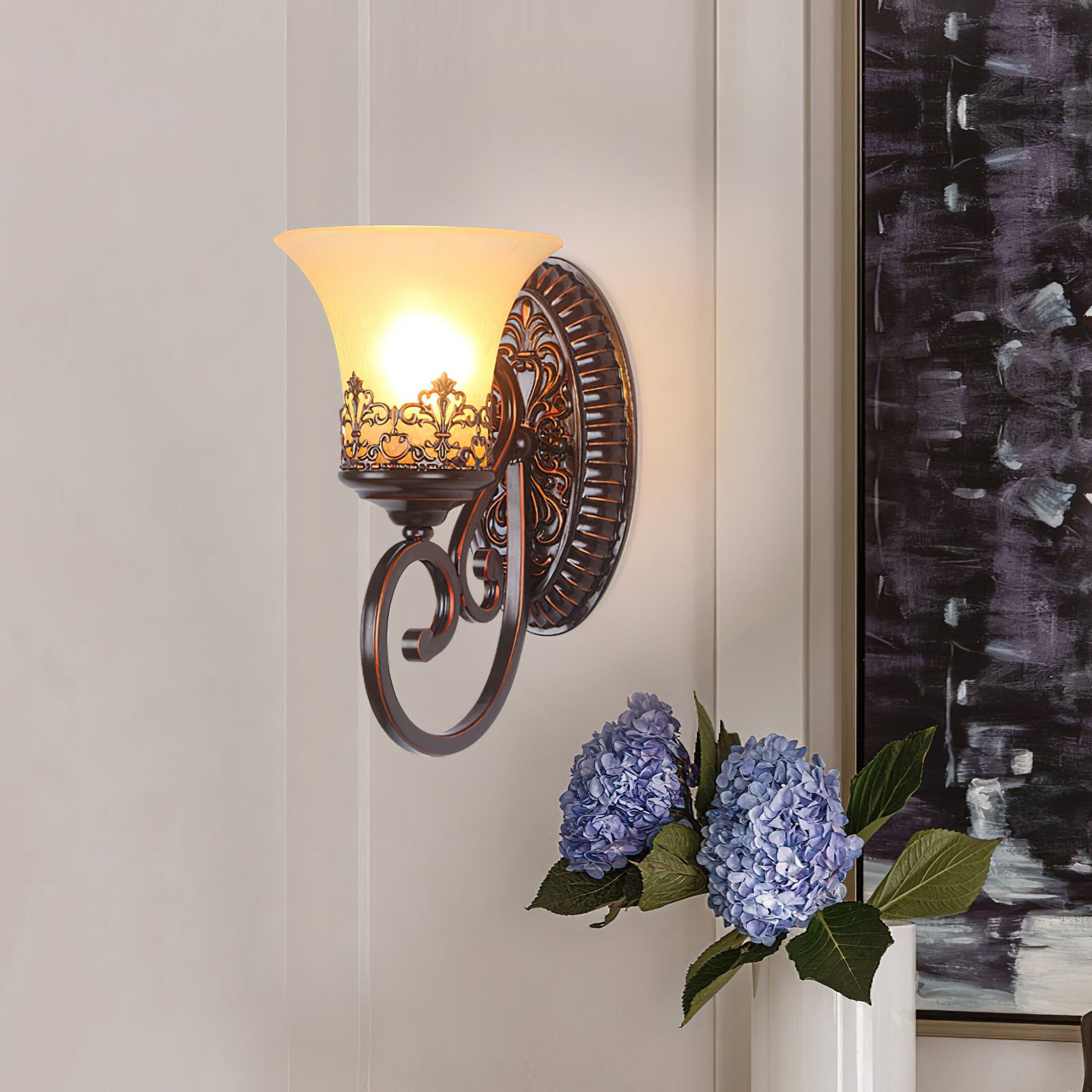 Grote Zwarte Baard Wandlamp HL1159