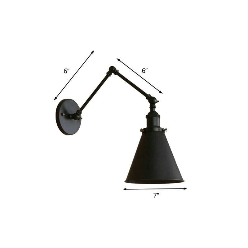 Verstelbare metalen wandlamp in industriële stijl HL995