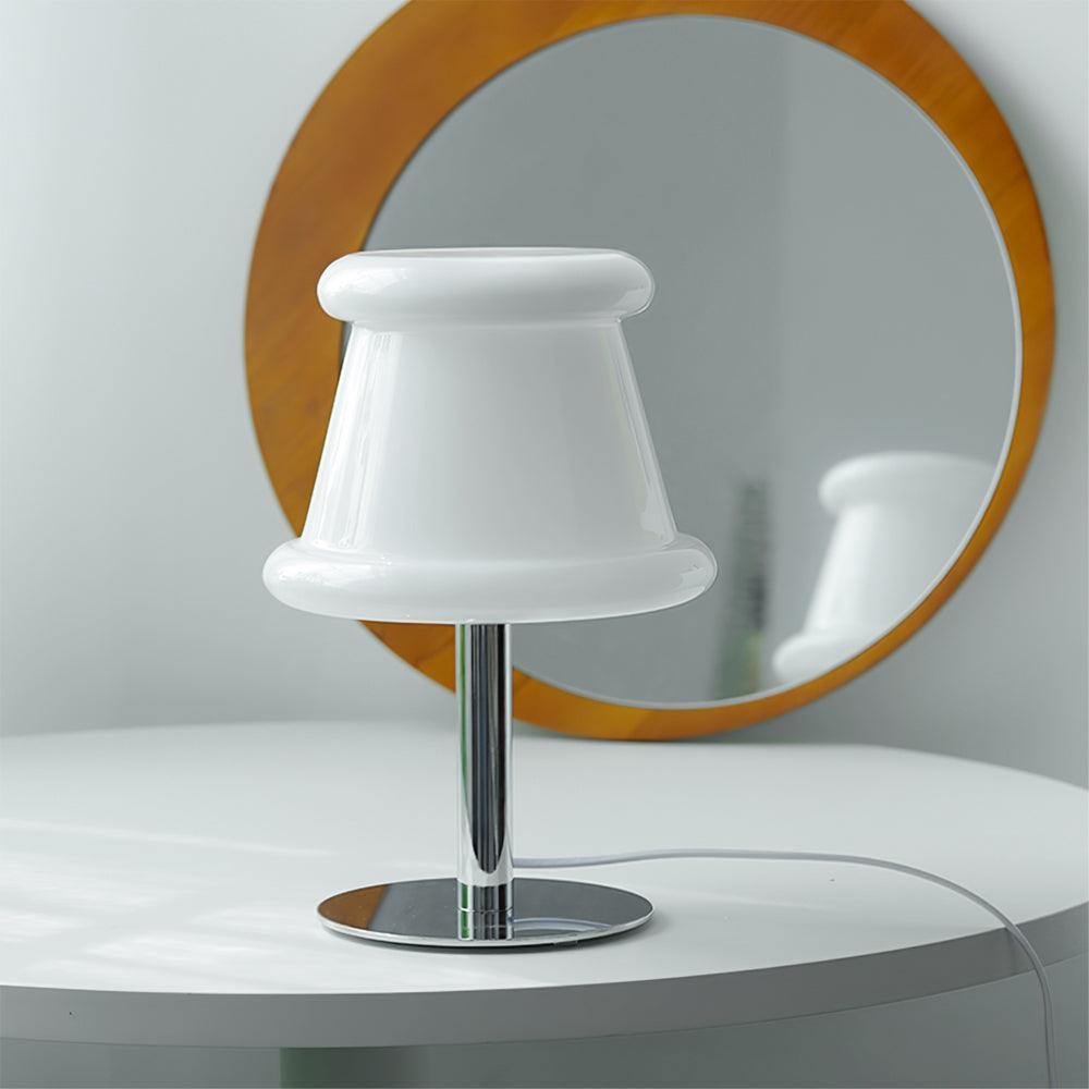 Crèmekleurige creatieve onregelmatige cilindrische tafellamp HL715