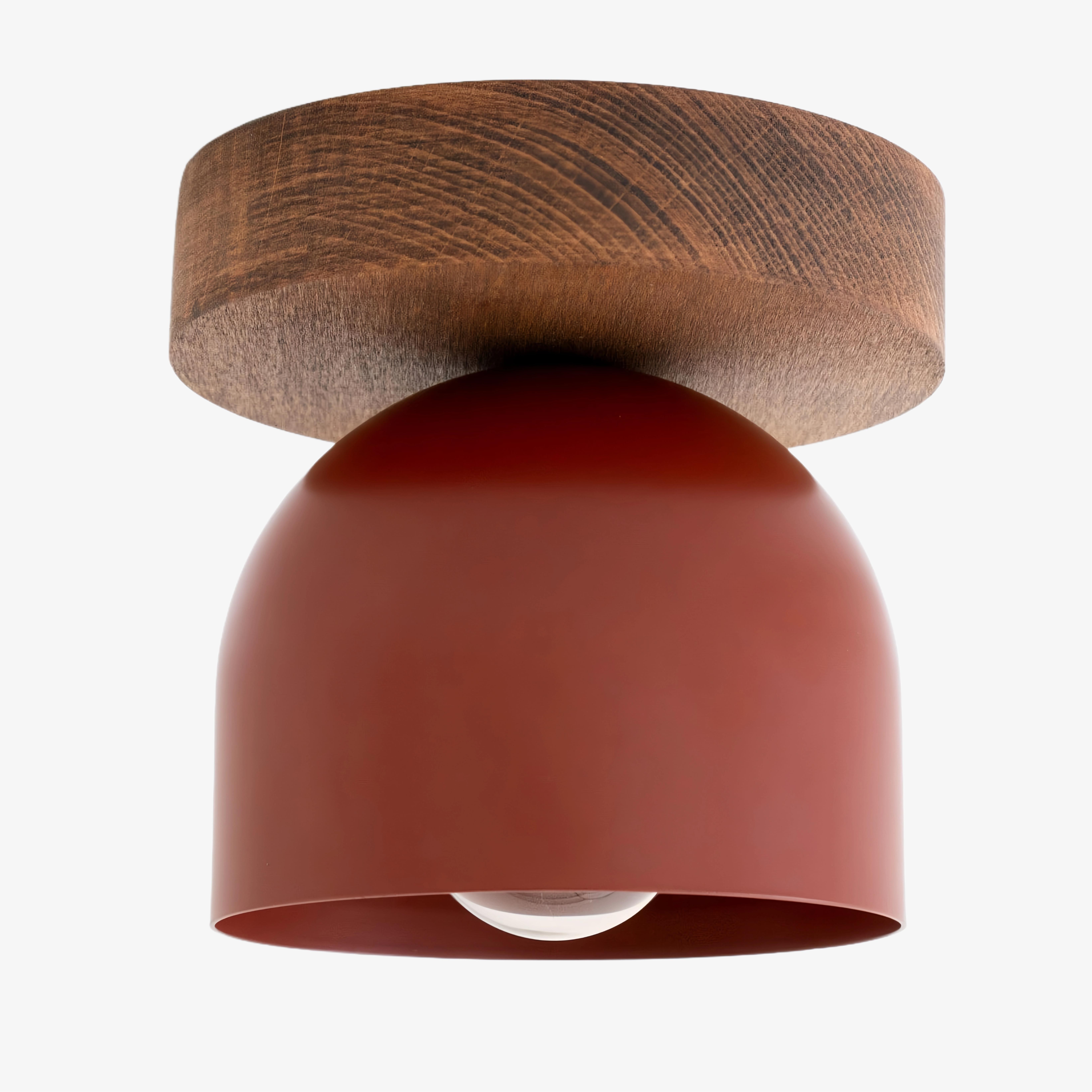 Metio Dome moderne rustieke plafondlamp - houten en metalen fusie HL1734