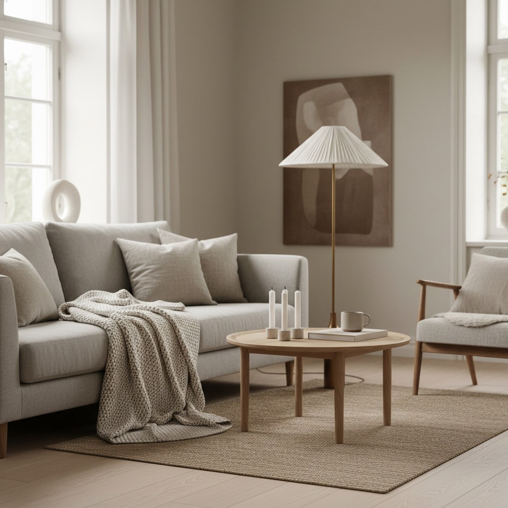 Lindi - vloerlamp met geschulpte rand van verouderd messing en linnen HL1801