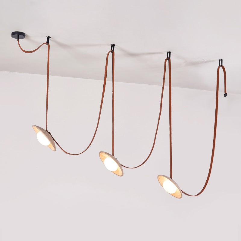 Hanglamp van leer met Light Rail-design HL3241
