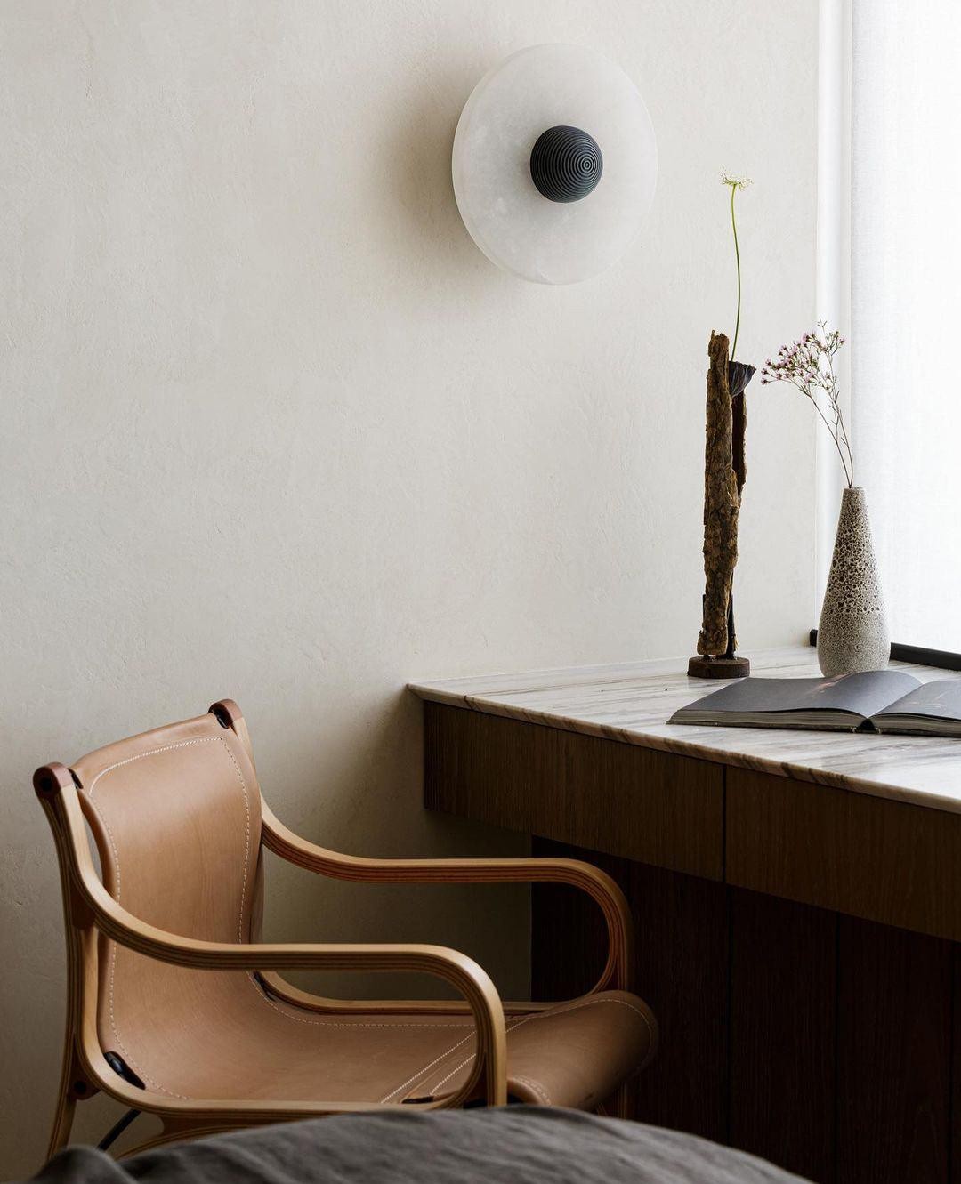Creatieve marmeren ronde wandlamp HL717