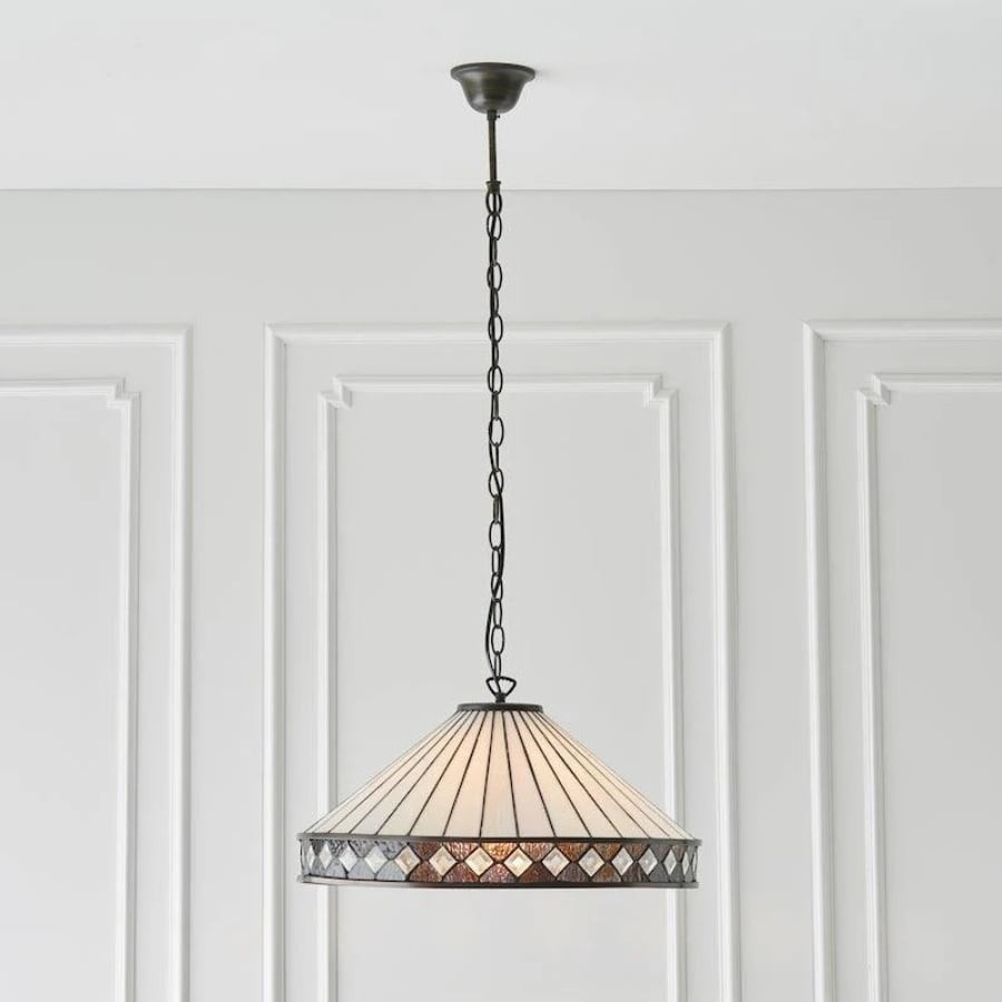 TF Fargo hanglamp - Verlichting in Tiffany-stijl met een Art Deco kap en verstelbare ketting HL2165