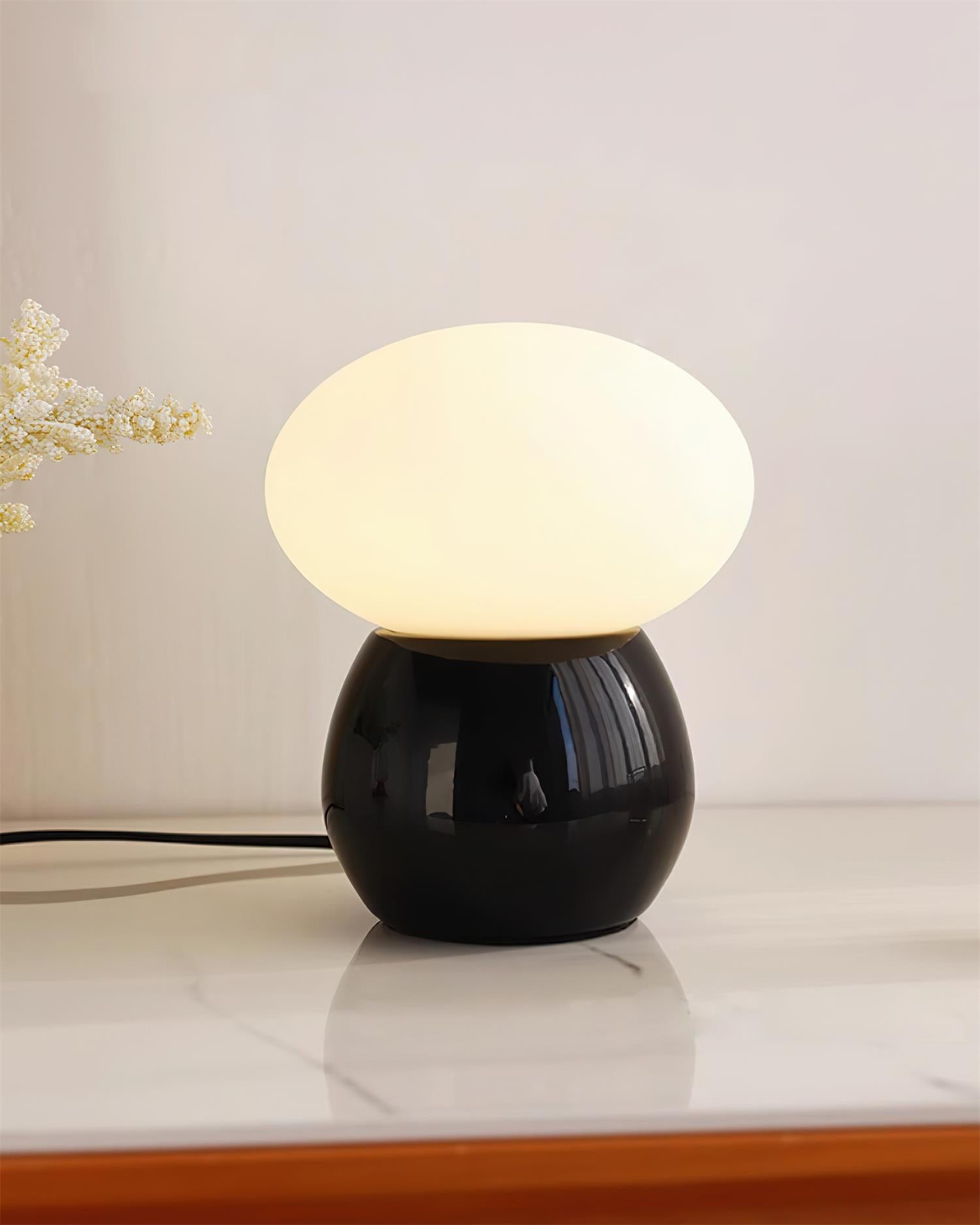 Moderne crèmekleurige paddestoel tafellamp HL904