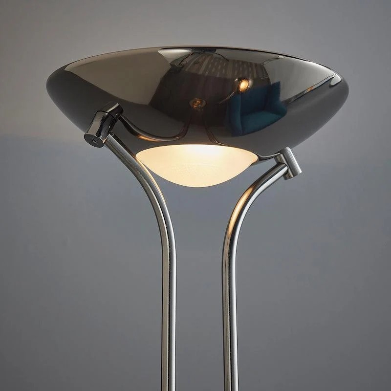 Linexis Art Deco vloerlamp van metaal en opaalglas - Dubbele lichtbron voor moderne interieurs HL2137