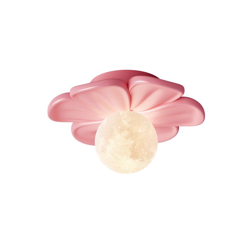 Crèmekleurige bloemvormige plafondlamp HL2961