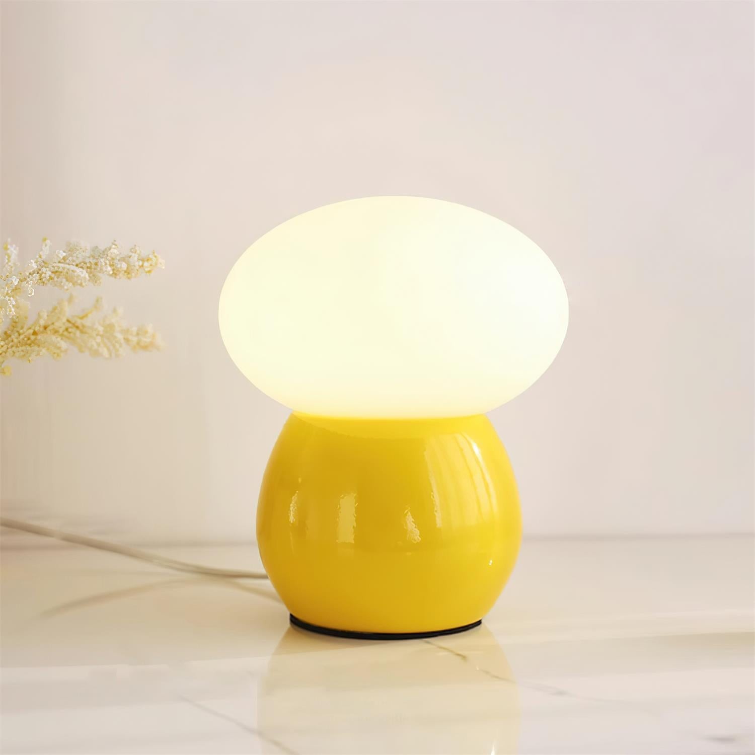 Moderne crèmekleurige paddestoel tafellamp HL904