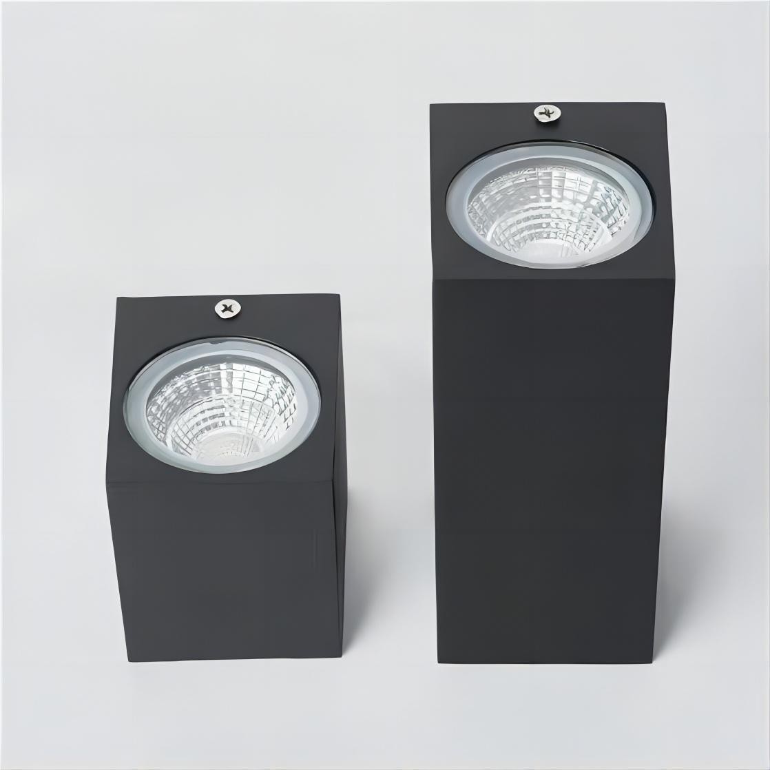 Moderne vierkante zwarte lange kubus wandlamp HL199