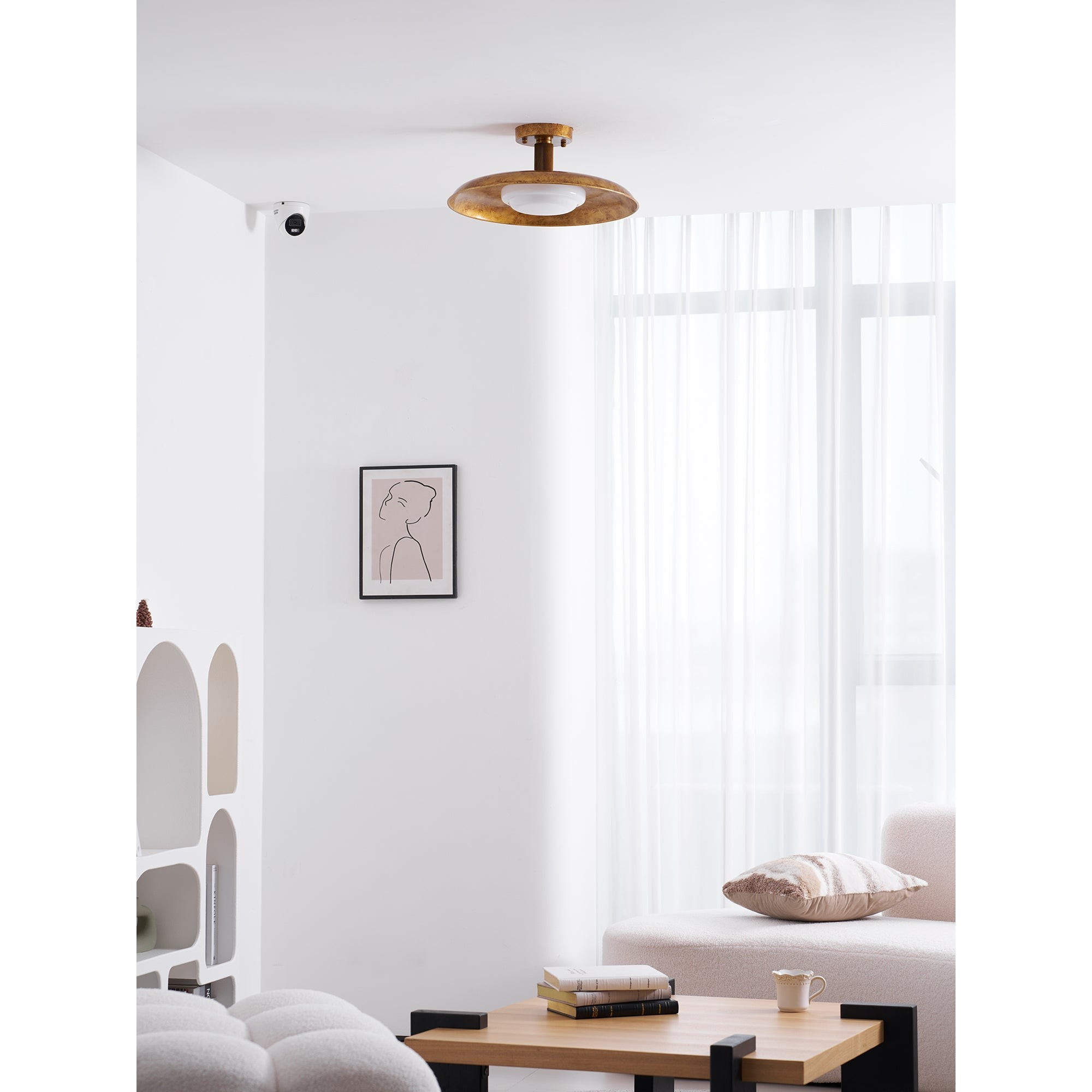 Plafondlamp met plat paneel in potdekselstijl HL3250