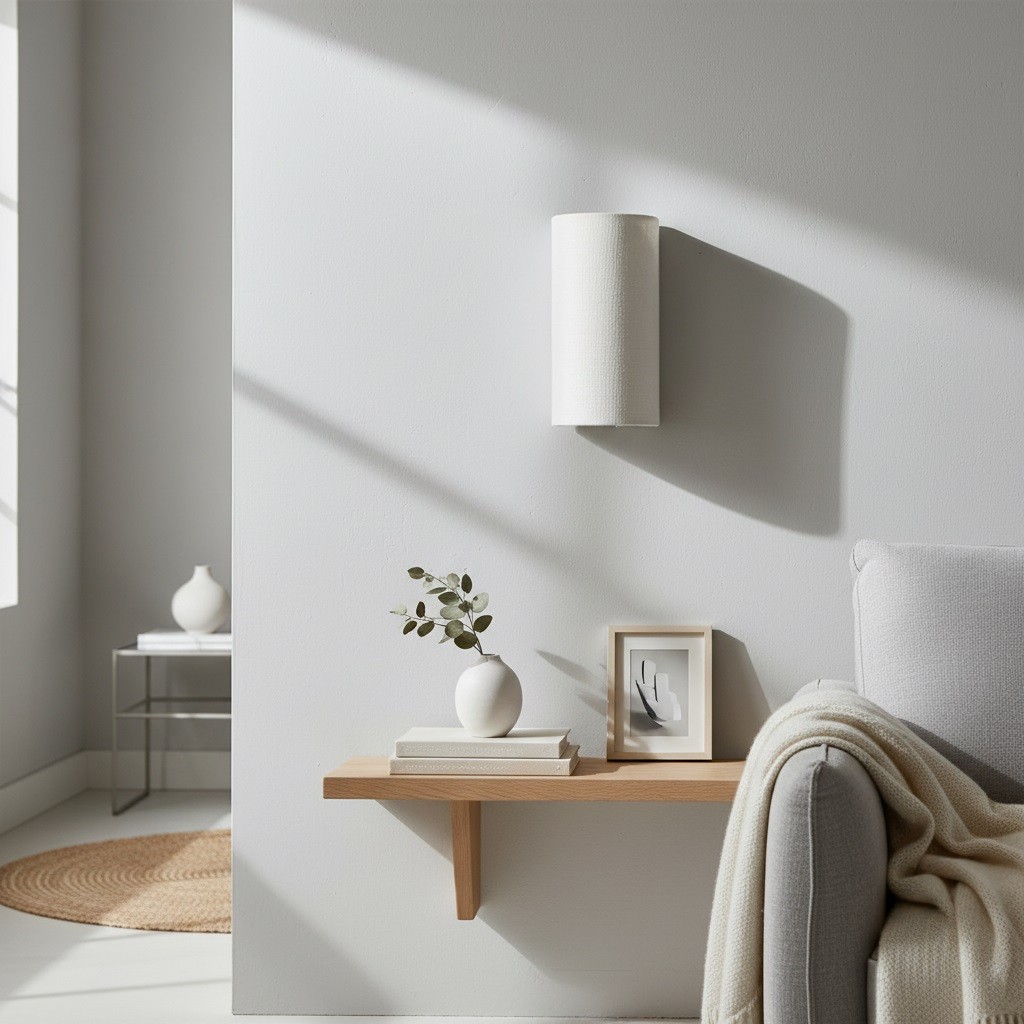 Linbron linnen wandlamp met natuurlijke stoffen kap, moderne wandlamp voor de slaapkamer HL2283
