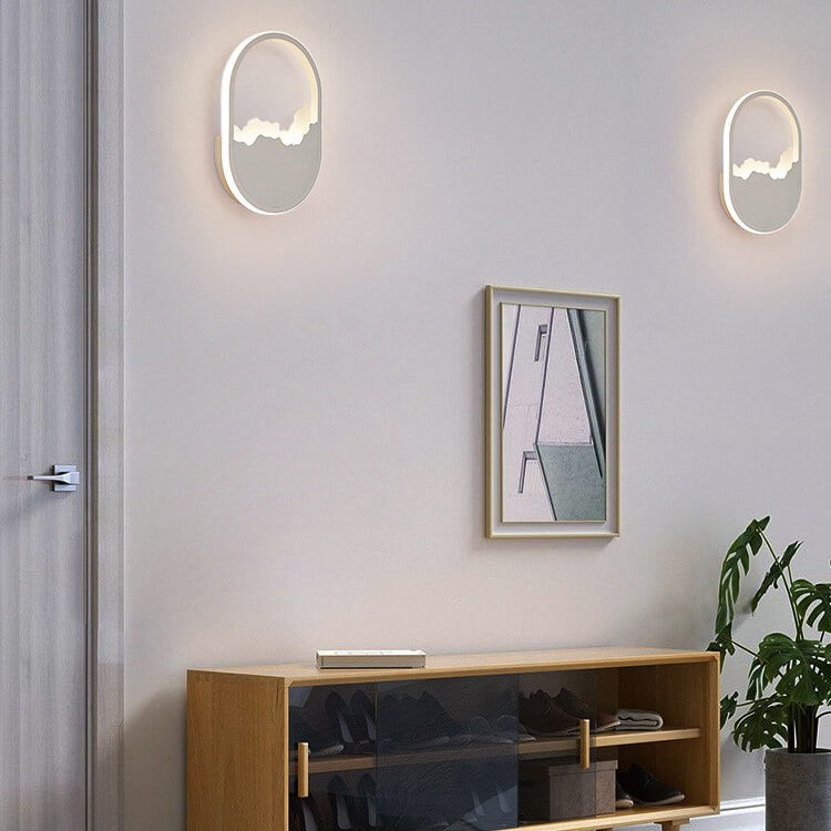 WaveGlow - Moderne ovale LED wandlamp van ijzer met een verfijnd golfdesign HL1212