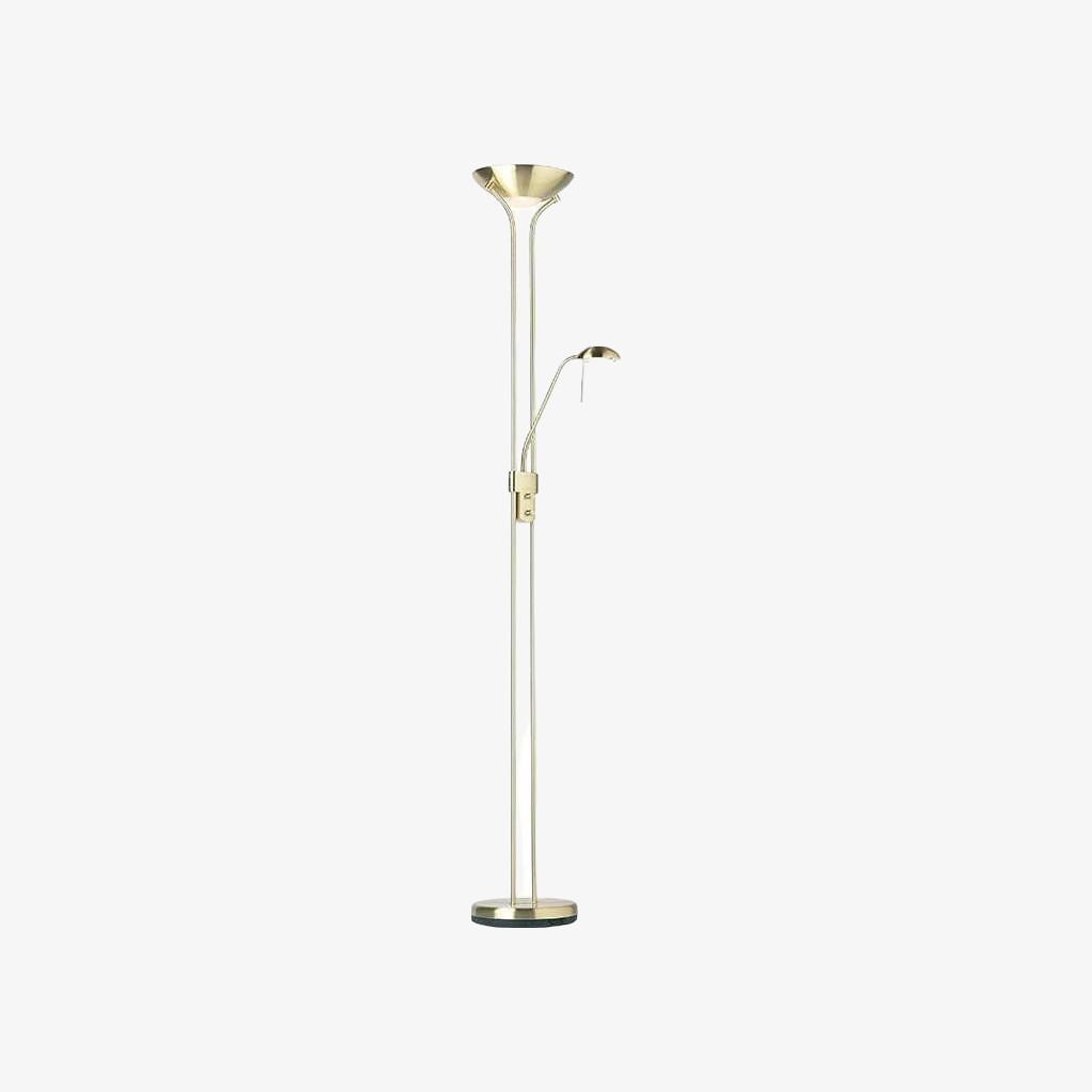 Linexis Art Deco vloerlamp van metaal en opaalglas - Dubbele lichtbron voor moderne interieurs HL2137