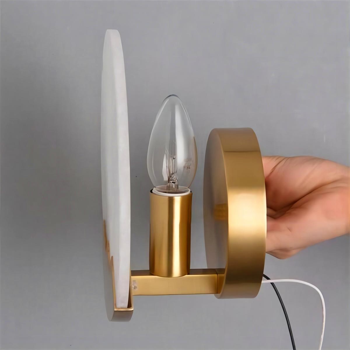 Zuiver Koper Marmeren Maan Wandlamp HL57