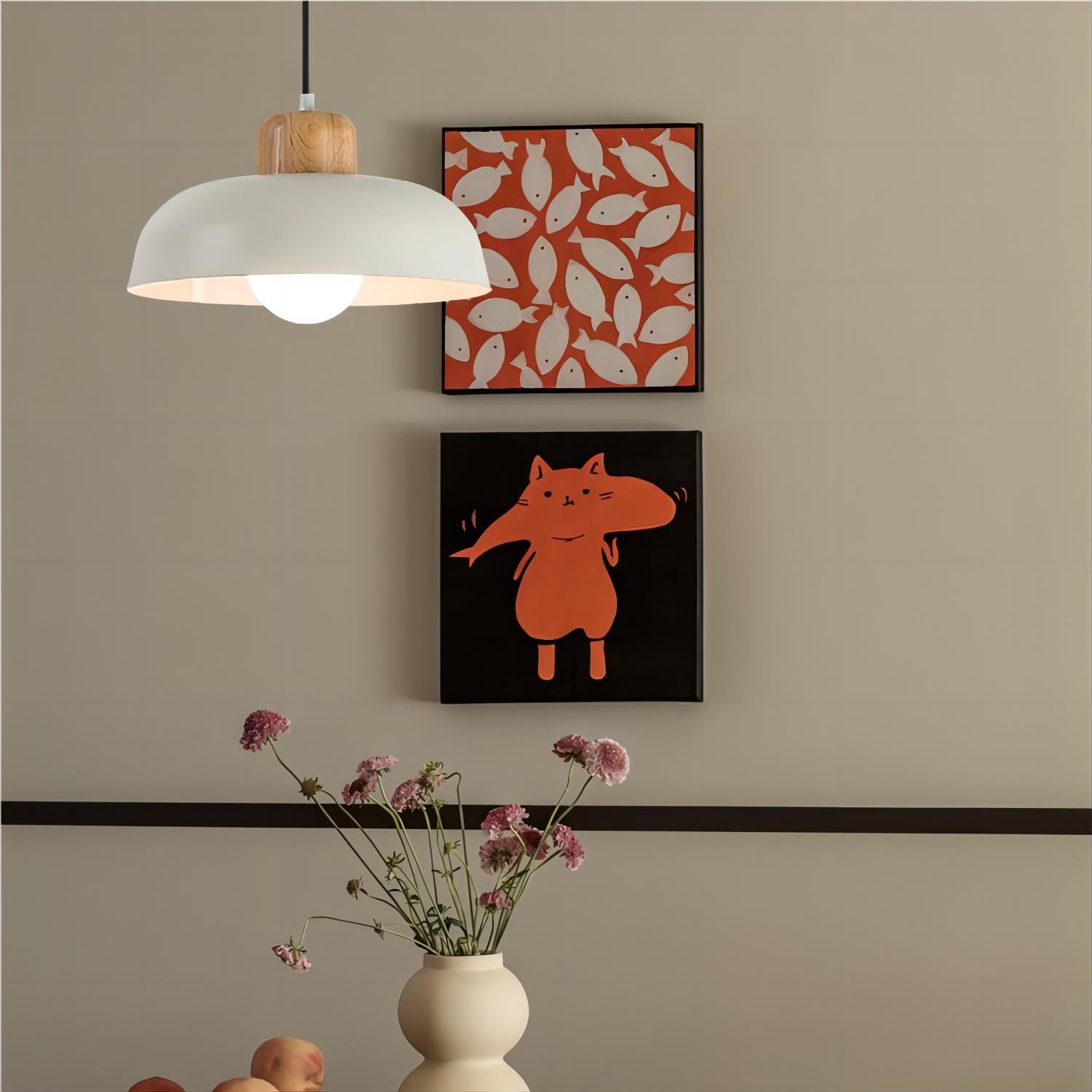 Scandinavische Houten Kom Vorm Keuken Hanglamp HL101