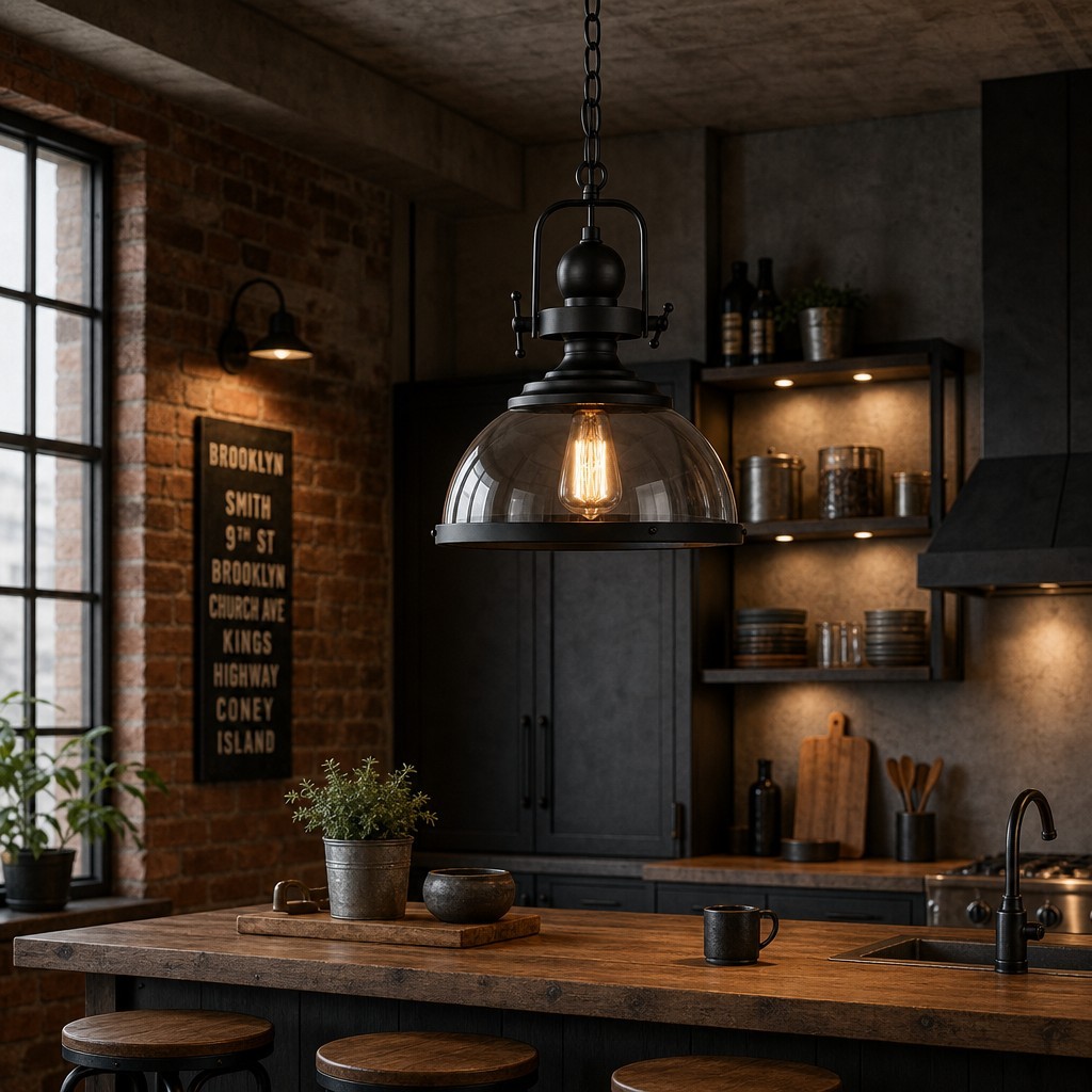 Ivoran industriële hanglamp van metaal met rookkleurig glas - Geschikt voor keukeneiland HL3575