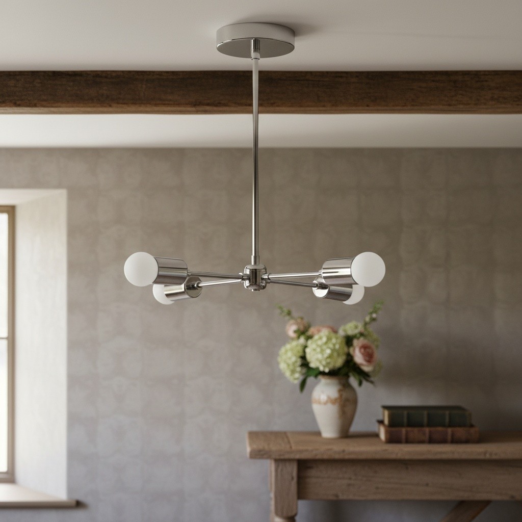 Mobilux Line Mid Century Gold Sputnik Kroonluchter - Geometrische Messing Armatuur HL1687